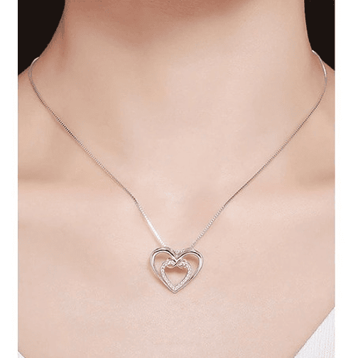 Collar Corazón Infinito Plata 925 3