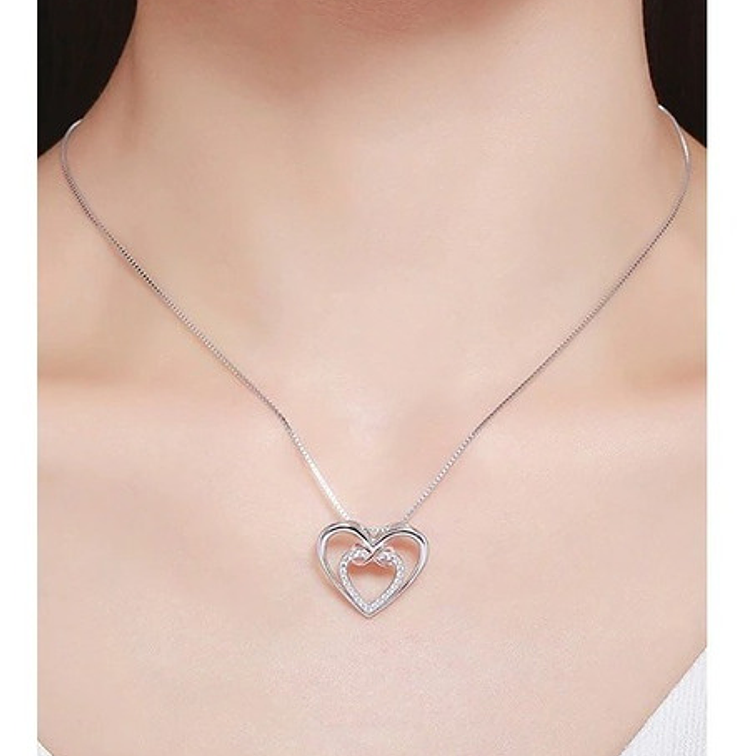 Collar Corazón Infinito Plata 925 3