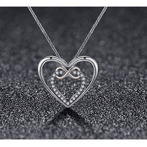 Collar Corazón Infinito Plata 925 4