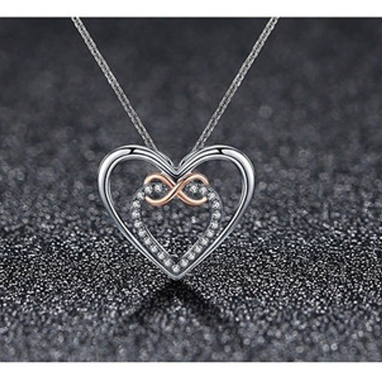 Collar Corazón Infinito Plata 925 4