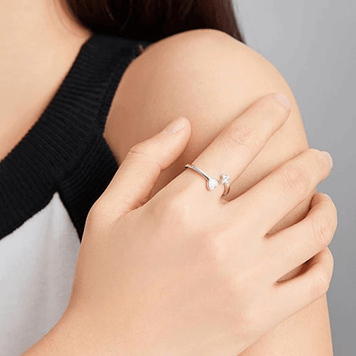 Anillo Corazon y Cruz Plata 925 3