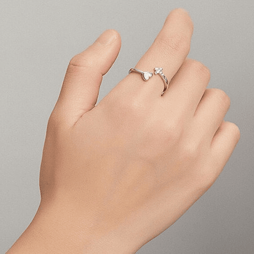 Anillo Corazon y Cruz Plata 925 4