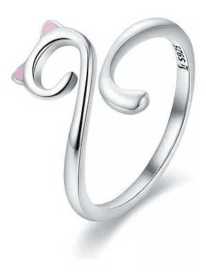 Anillo Diseño Gato Plata 925