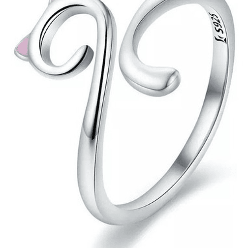 Anillo Diseño Gato Plata 925 1