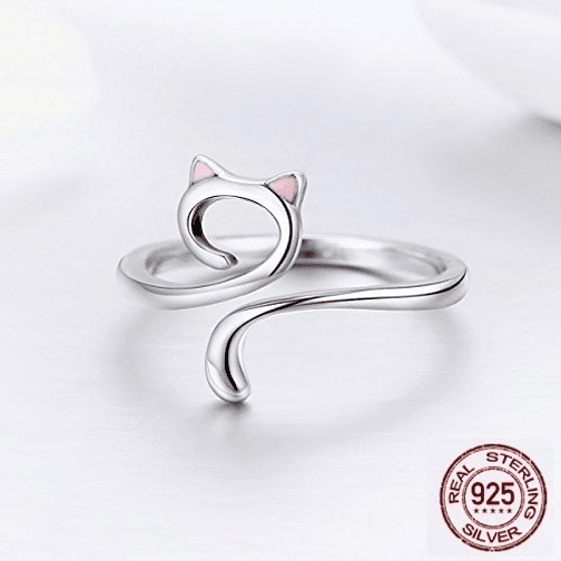 Anillo Diseño Gato Plata 925 2