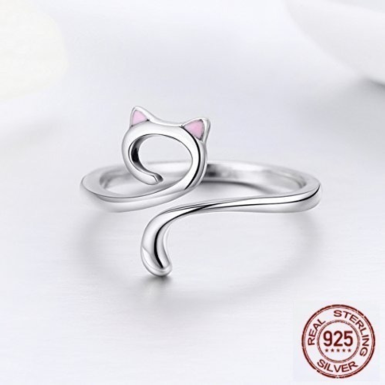 Anillo Diseño Gato Plata 925 2