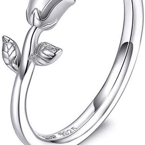 Anillo Rosa Plata 925 1