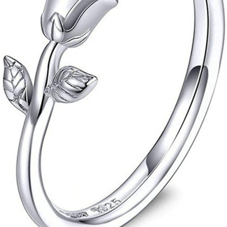 Anillo Rosa Plata 925 1