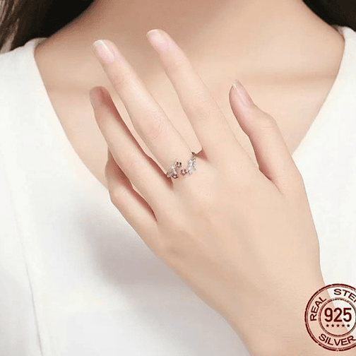 Anillo Flor Rosa Plata 925 4