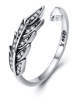 Anillo Griego de Hojas o Pluma Plata 925