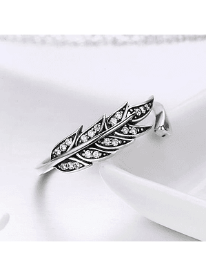 Anillo Griego de Hojas o Pluma Plata 925