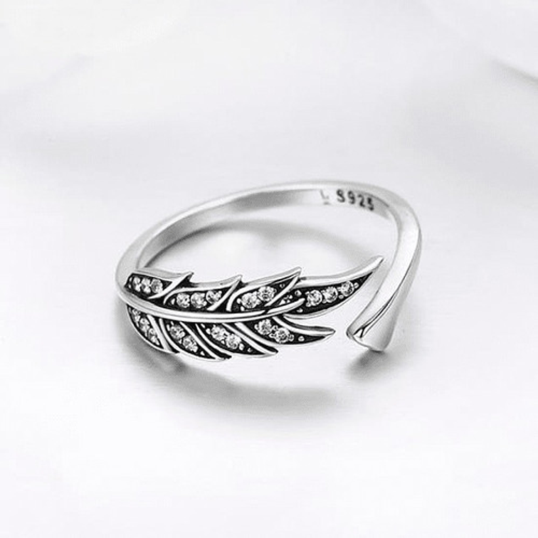 Anillo Griego de Hojas o Pluma Plata 925 3