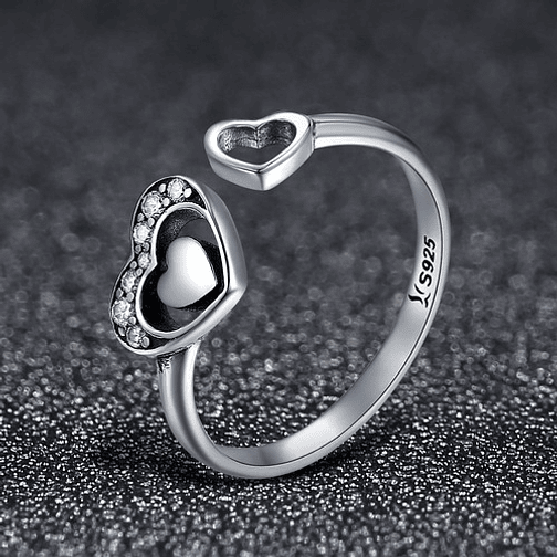 Anillo 2 Corazones Plata 925 3