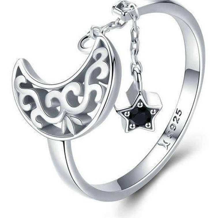 Anillo Luna y Estrella Plata 925 1