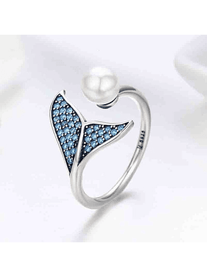 Anillo Perla y Cola de Sirena Plata 925