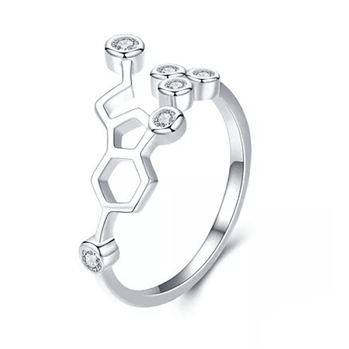 Anillo Molecula Serotonina Plata 925 1