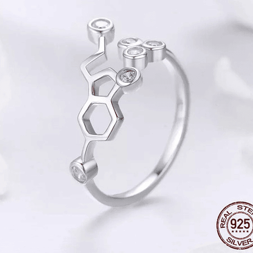 Anillo Molecula Serotonina Plata 925 2