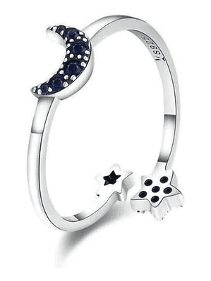 Anillo Luna y Estrellas Plata 925