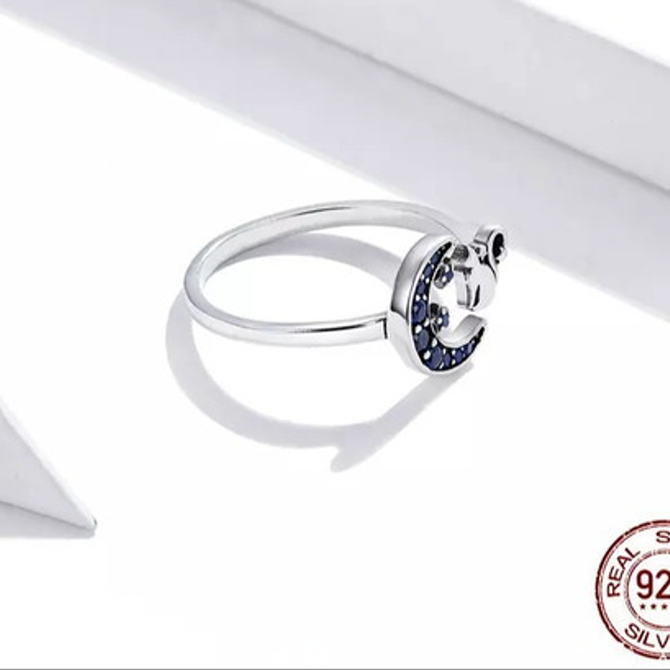 Anillo Gatito y Luna Plata 925 3