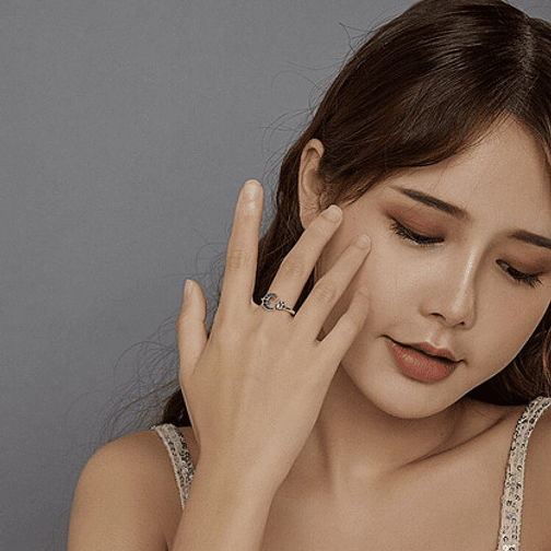 Anillo Gatito y Luna Plata 925 5