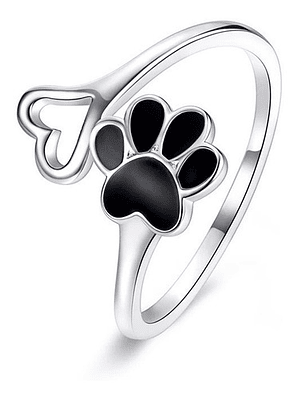 Anillo Patita y Corazon Plata 925