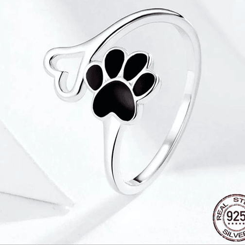 Anillo Patita y Corazon Plata 925 2