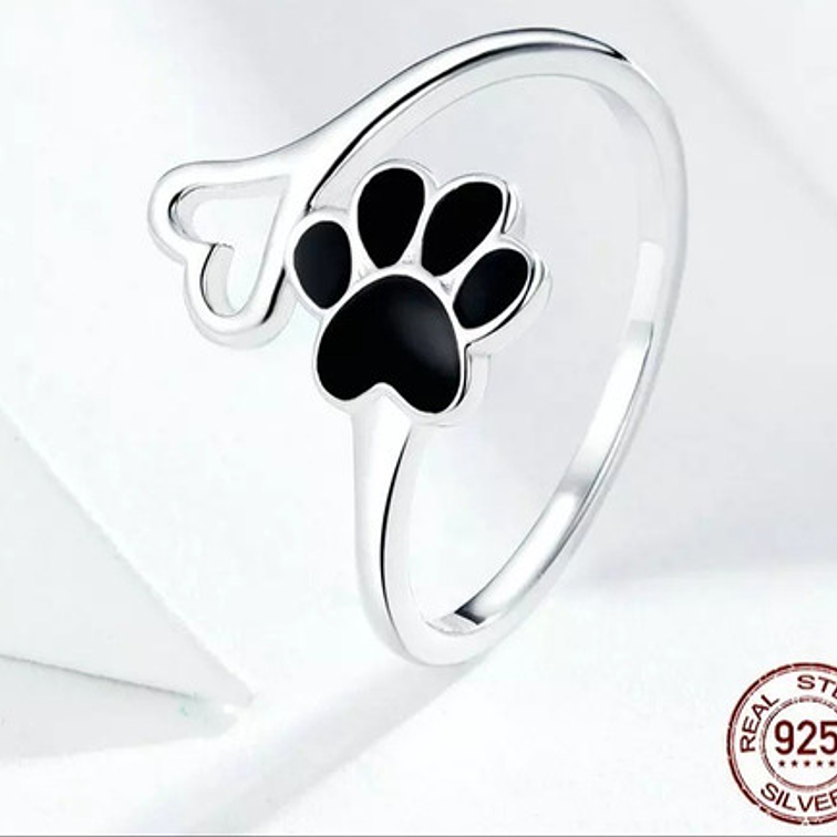 Anillo Patita y Corazon Plata 925 2