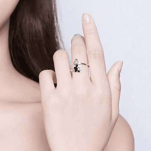 Anillo Patita y Corazon Plata 925 3