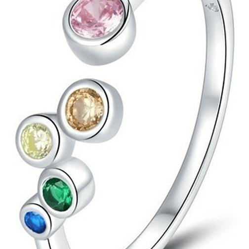 Anillo Burbujas de Colores Plata 925 1