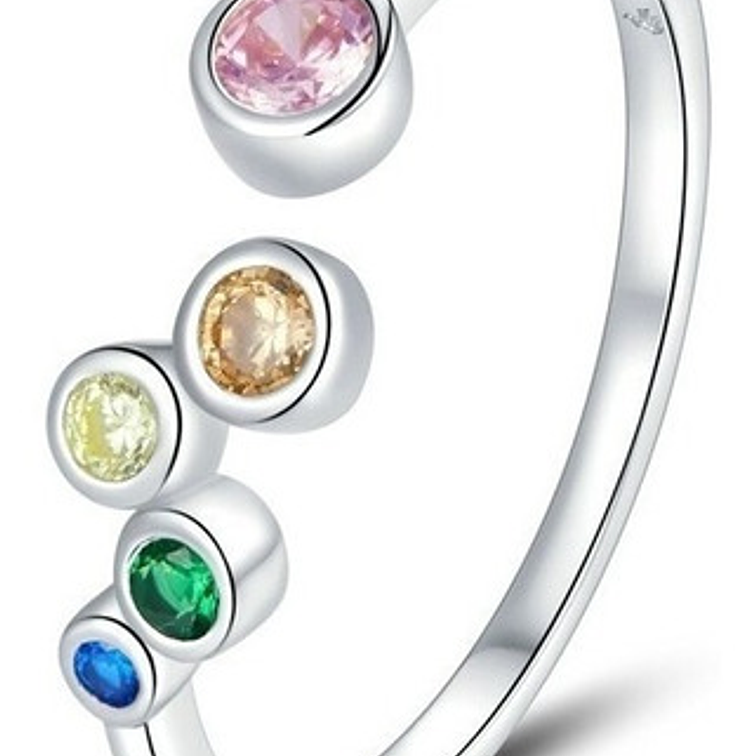 Anillo Burbujas de Colores Plata 925 1