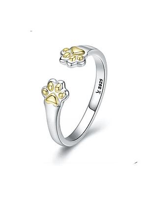 Anillo Patitas Gatito Plata 925