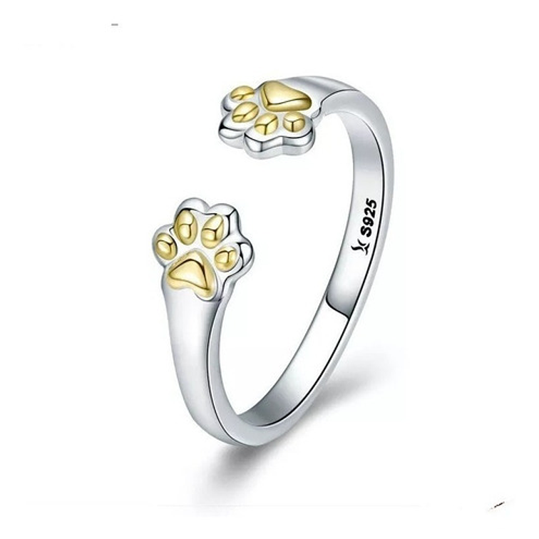 Anillo Patitas Gatito Plata 925 1