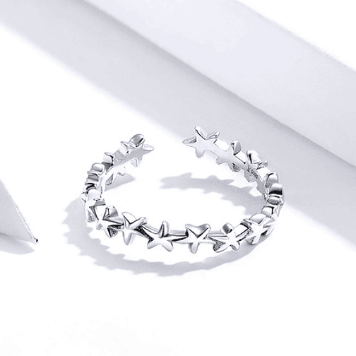 Anillo Estrellas de Mar Plata 925 2