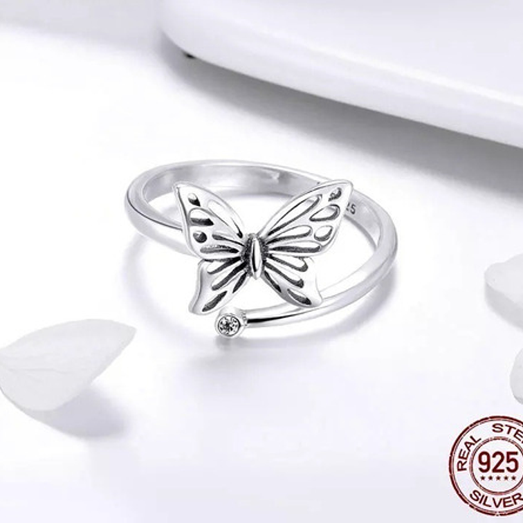 Anillo Mariposa Plata 925 2