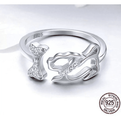 Anillo Perrito con Hueso Plata 925 2