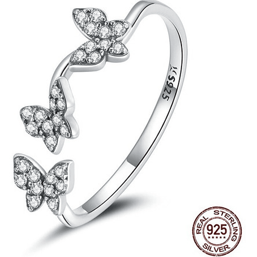 Anillo 3 Mariposas Plata 925 1