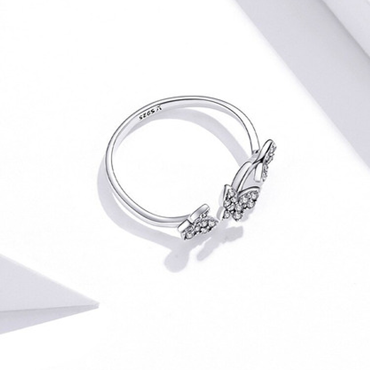 Anillo 3 Mariposas Plata 925 2