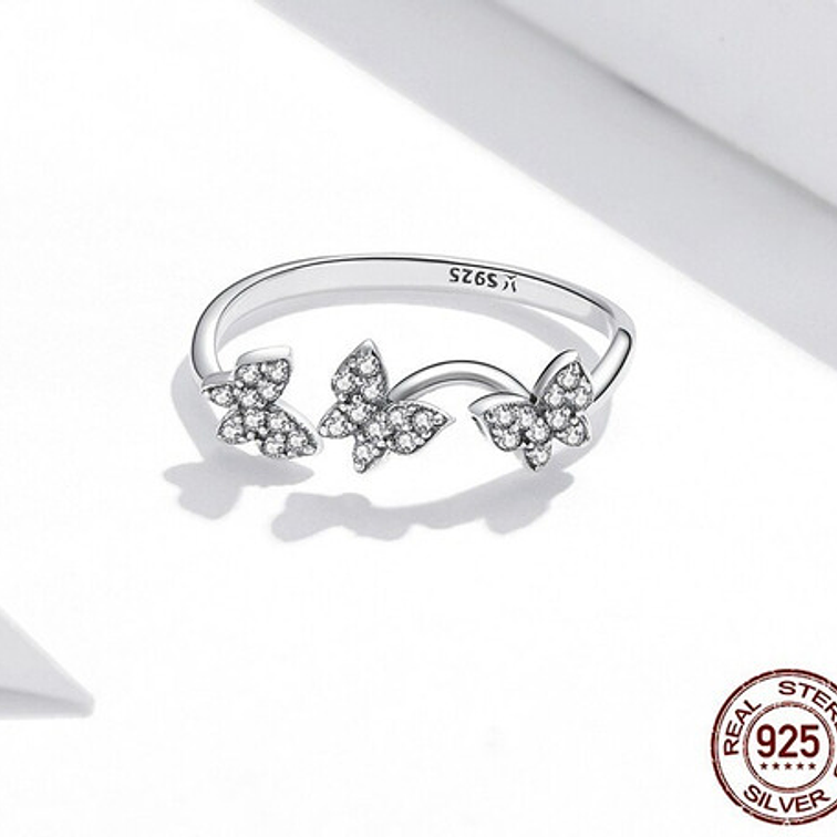 Anillo 3 Mariposas Plata 925 3