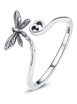 Anillo Mariposa Cola Corazon Libélula Plata 925