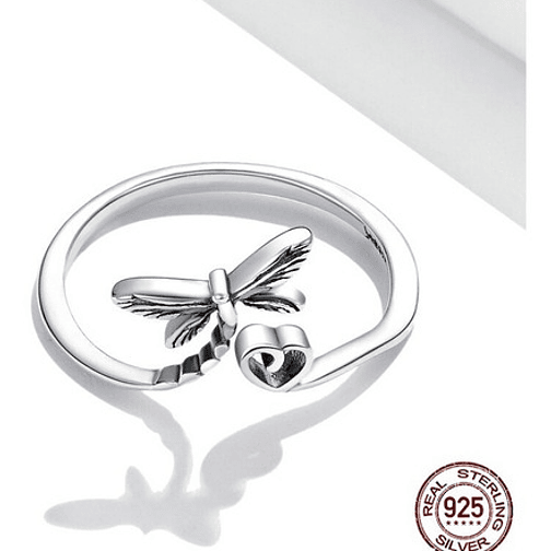 Anillo Mariposa Cola Corazon Libélula Plata 925 2
