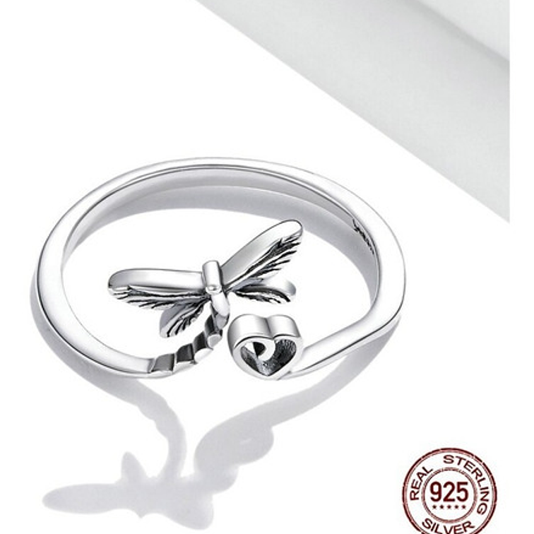 Anillo Mariposa Cola Corazon Libélula Plata 925 2
