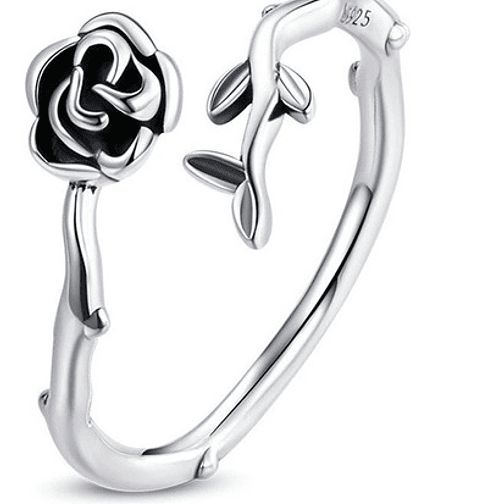 Anillo Rosa Flor Plata 925 1