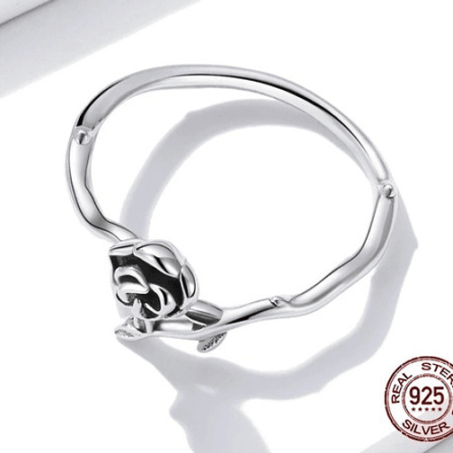 Anillo Rosa Flor Plata 925 2