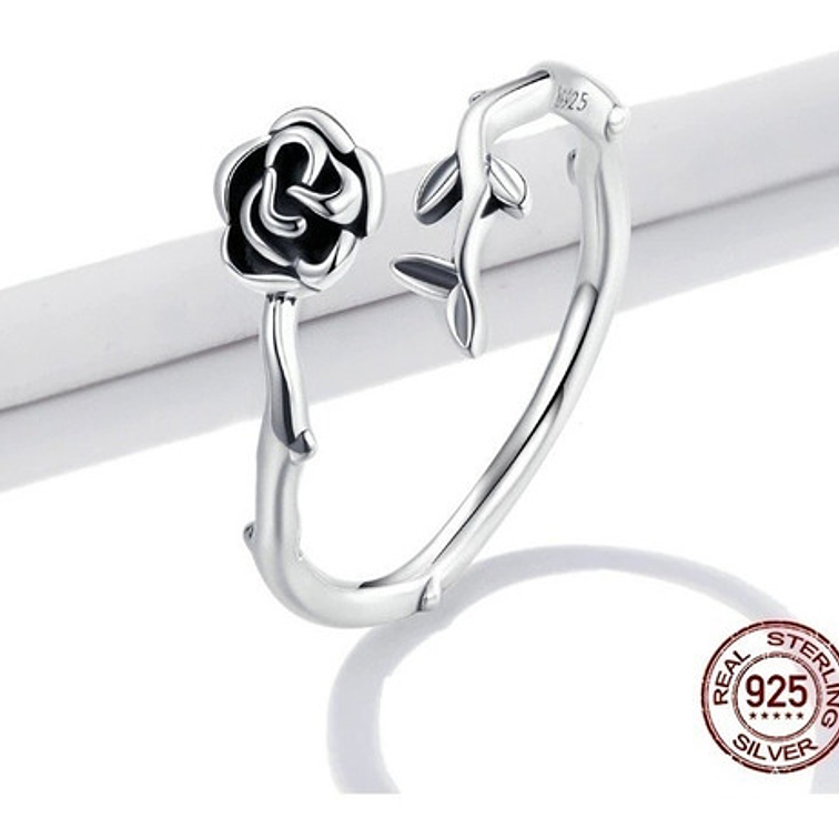 Anillo Rosa Flor Plata 925 3