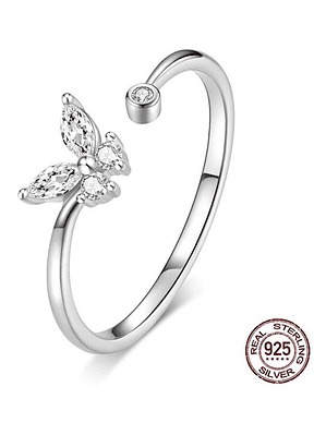 Anillo Mariposa Circon Plata 925