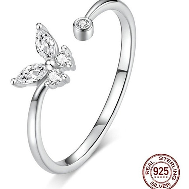 Anillo Mariposa Circon Plata 925 1