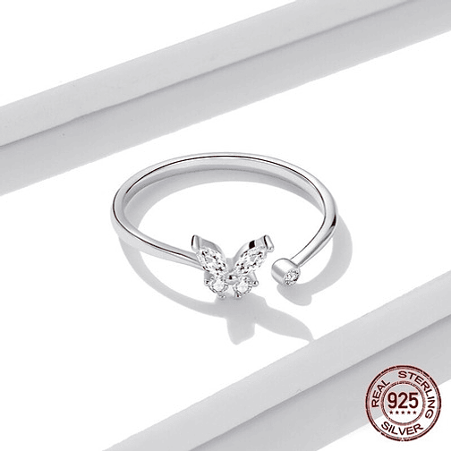 Anillo Mariposa Circon Plata 925 2