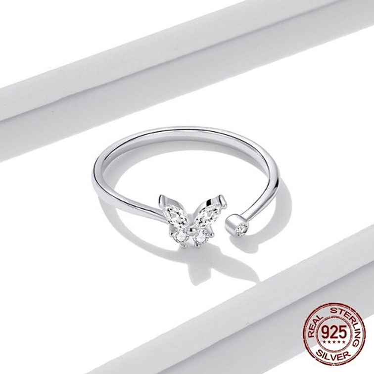 Anillo Mariposa Circon Plata 925 2