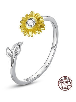 Anillo Girasol Plata 925