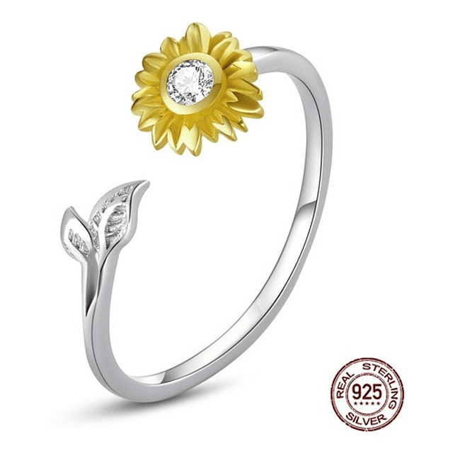 Anillo Girasol Plata 925